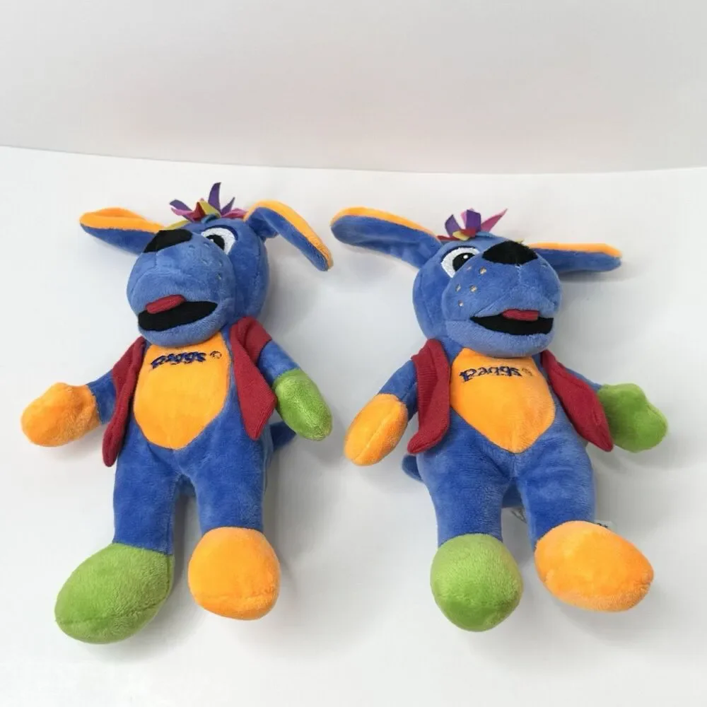 Vintage Raggs The Blue Dog 8.5" Plush Stuffed Animal Lot of 2 PBS Kids TV Show - Picture 3 of 6